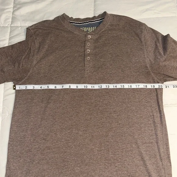 Weatherproof Henley Men’s Size L Light Brown The Vintage Henley - Picture 3 of 8